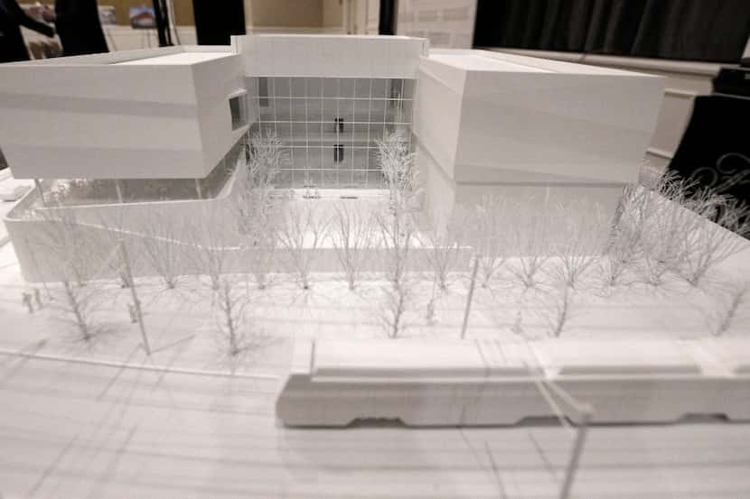 A model of the new Dallas Holocaust Museum and Human Rights Museum expected to begin...