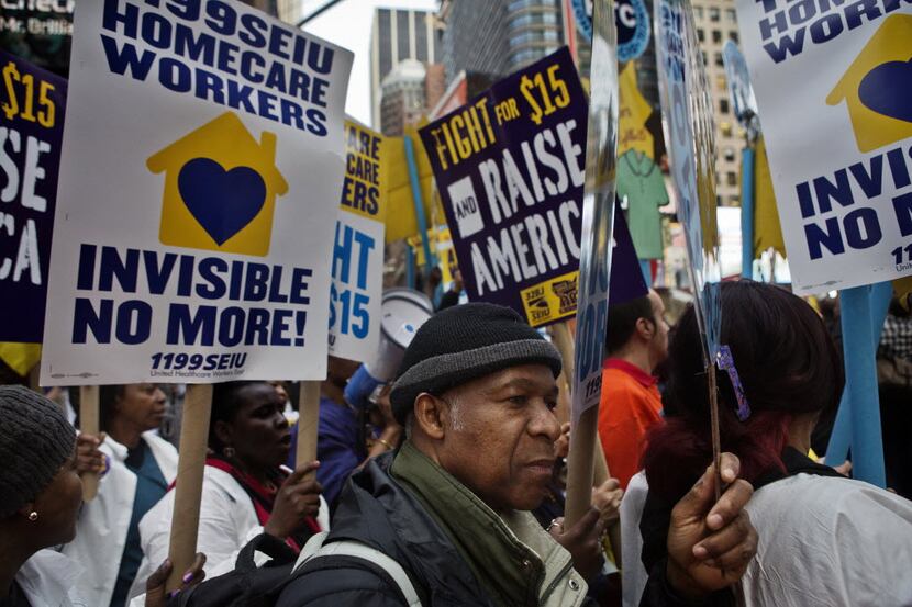 Protesters in cities across America have demanded higher minimum wages, as they did last...