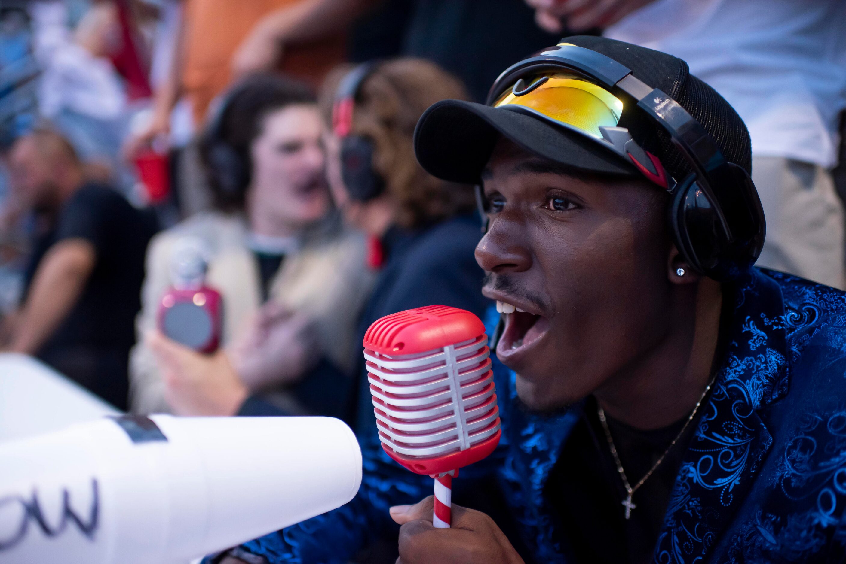 Gavin Alexander, 17, cheers on Royse City during game two of the Class 5A Softball Region II...