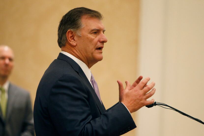 Dallas Mayor Mike Rawlings, honorary co-chair of the Year of Unity, announces the Year of...