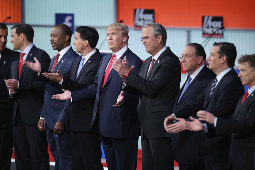 
From left: GOP presidential candidates Chris Christie, Marco Rubio, Ben Carson, Scott...