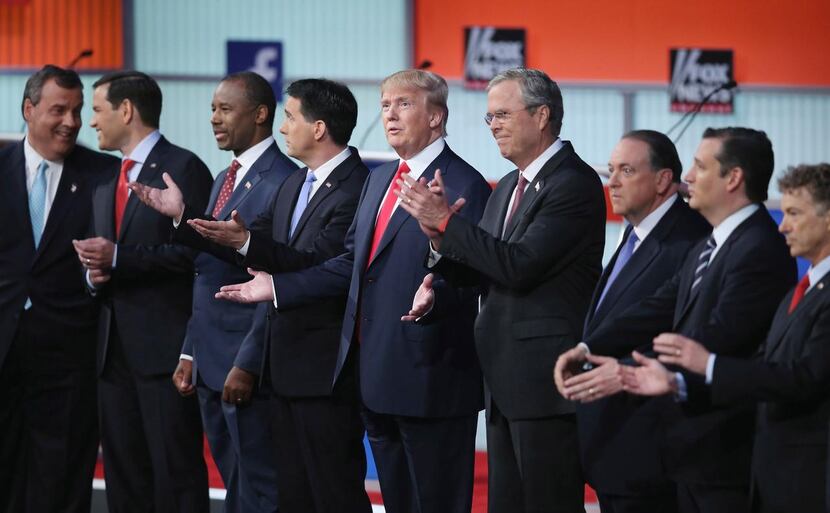 
From left: GOP presidential candidates Chris Christie, Marco Rubio, Ben Carson, Scott...