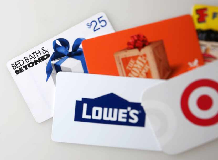 Gift cards photographed in The Dallas Morning News studio on Monday. 