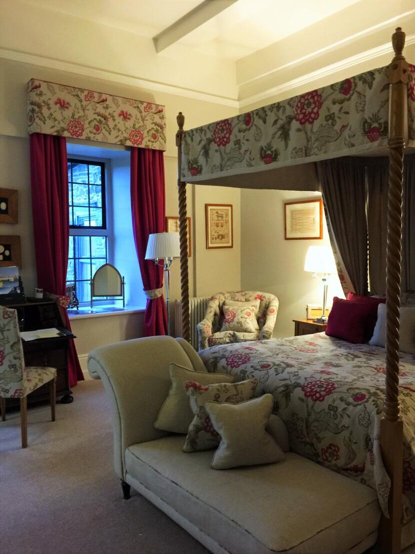 
Rooms at Llangoed Hall, a luxury hotel, are large and inviting, as one might expect of an...