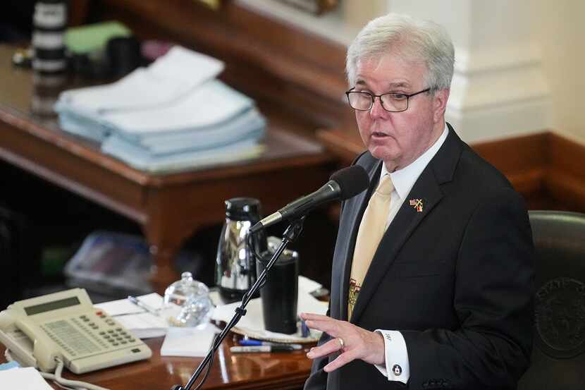 Lt. Gov. Dan Patrick addresses lawmakers after articles of impeachment for Attorney General...