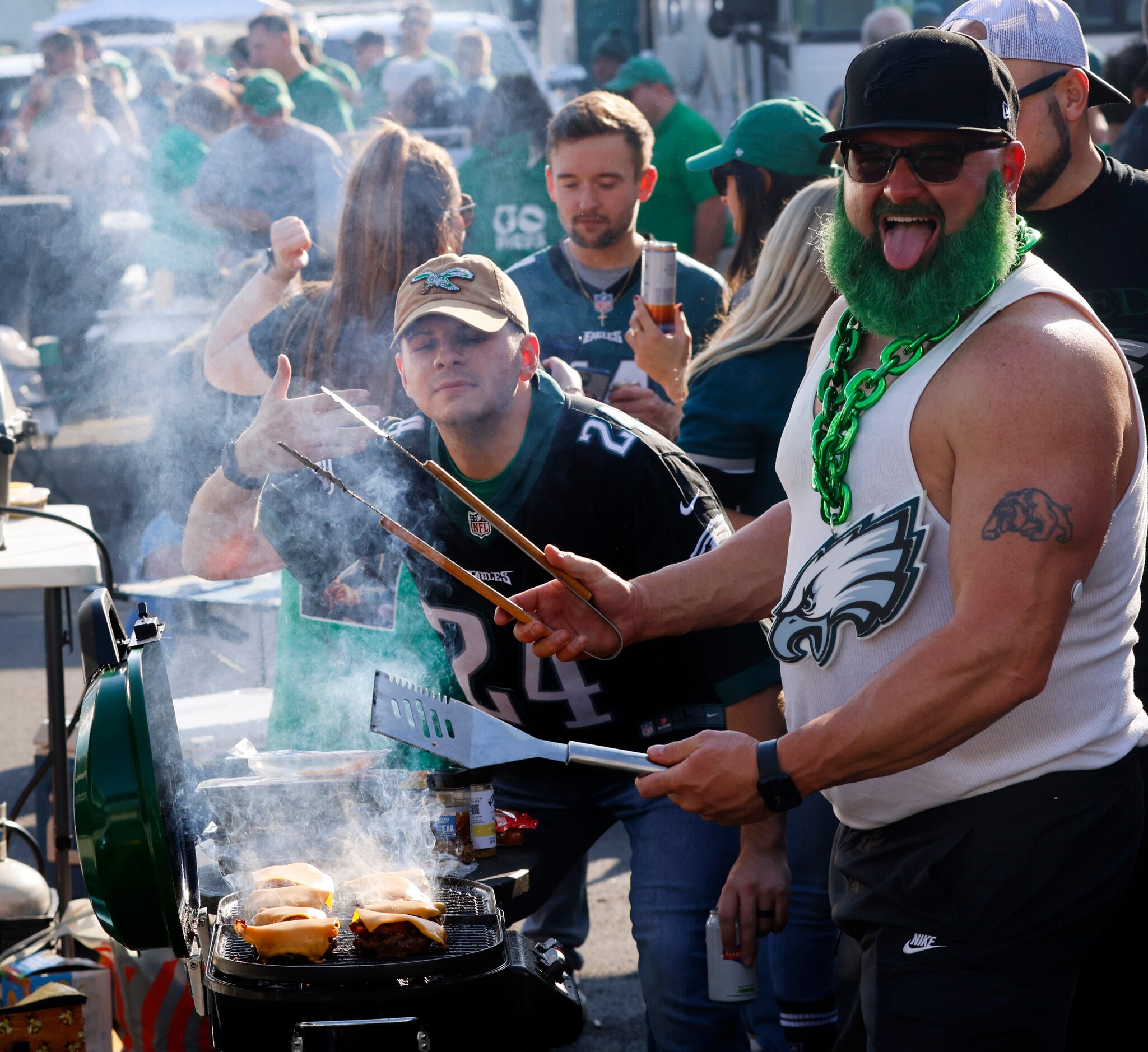 Philadelphia Eagles fan Scott Castner Warrington Township, Pennsylvania cooks up...