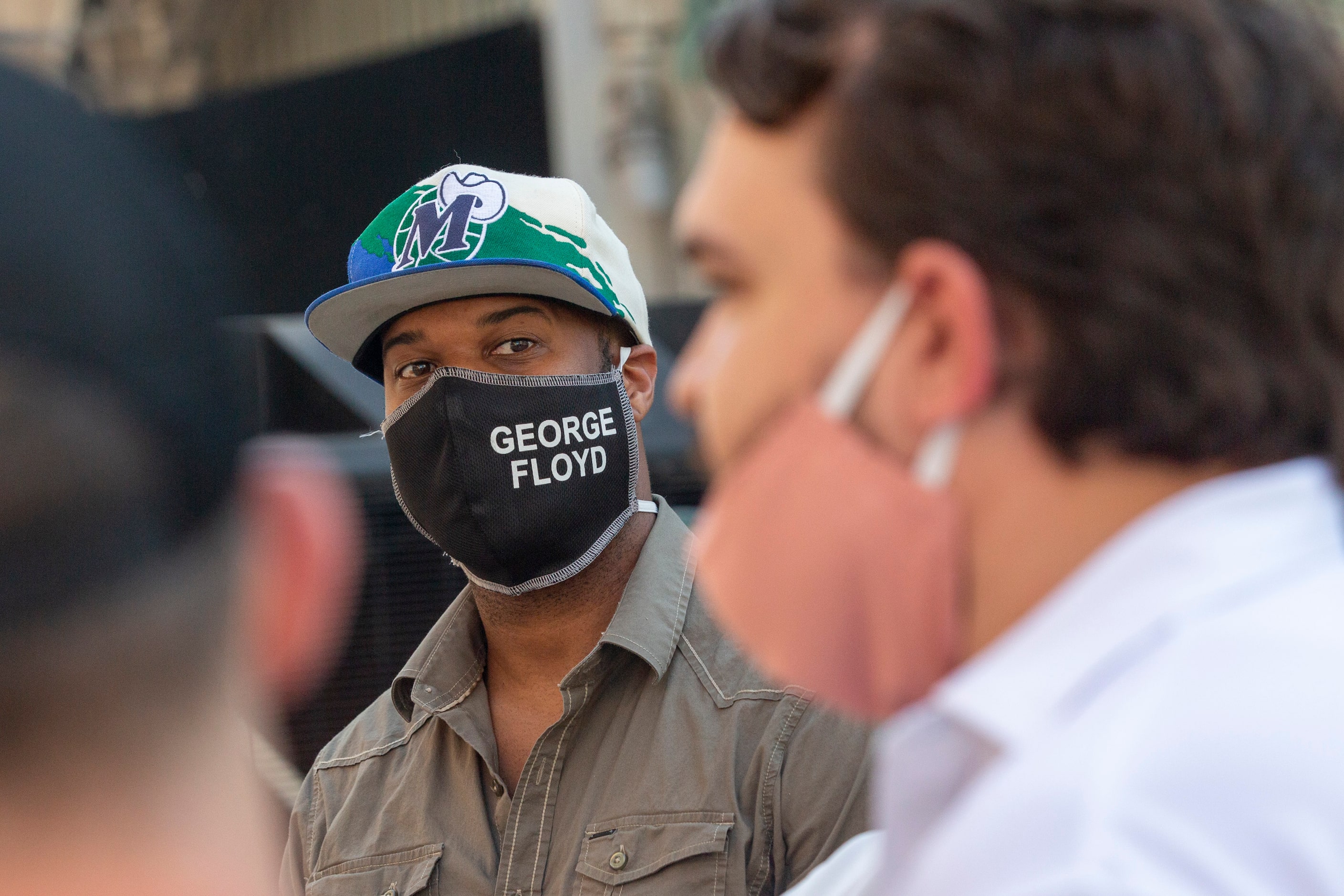 RJ Jackson listens to other members during a small group discussion during a Courageous...