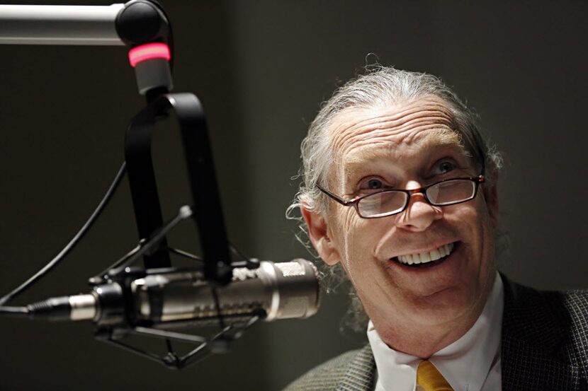 Trammell S. Crow smiles as he talks to Scott Murray during a pre-taped interview at KLIF...