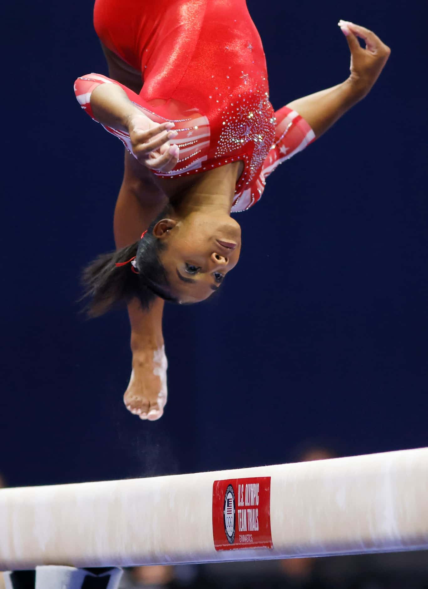 Jordan Chiles competes on the balance beam during day 2 of the women's 2021 U.S. Olympic...