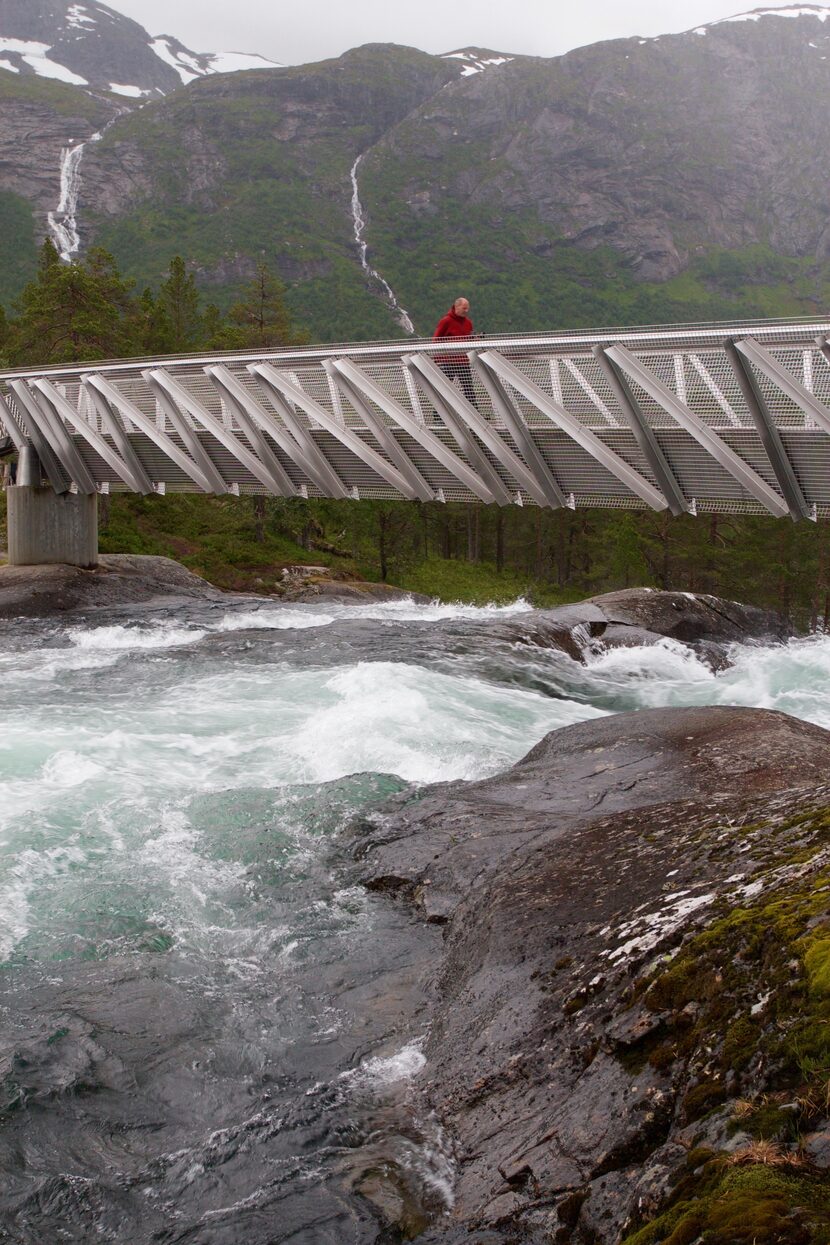 One of the dozens of waterfalls or "fossen" visible from the Gaularfjellet National Tourist...