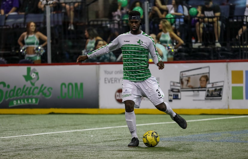 Mychel Jones, Dallas Sidekicks, lines up a pass. (3-24-19)