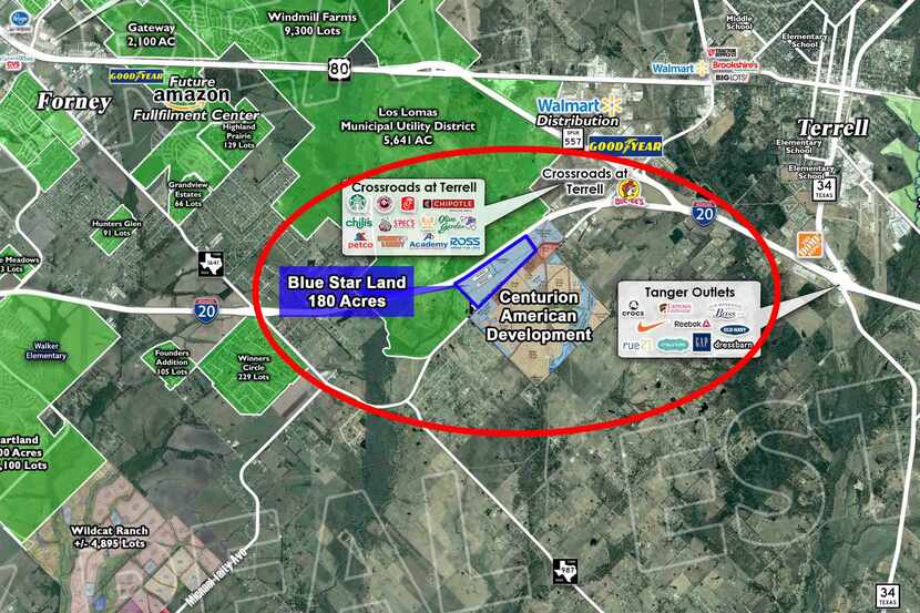 Blue Star Land's industrial property purchase is on Interstate 20 just west of Terrell.