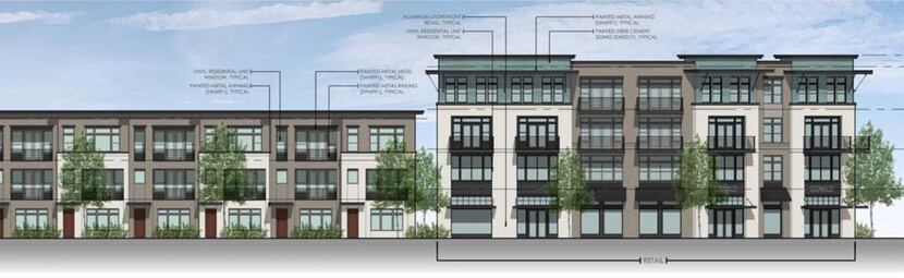 A combination of rental townhouses and apartments are planned around the lake.