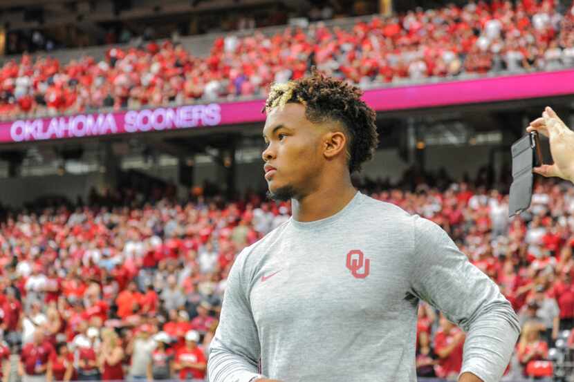 03 September, 2016: Oklahoma Sooners quarterback Kyler Murray (1) enters the field before...