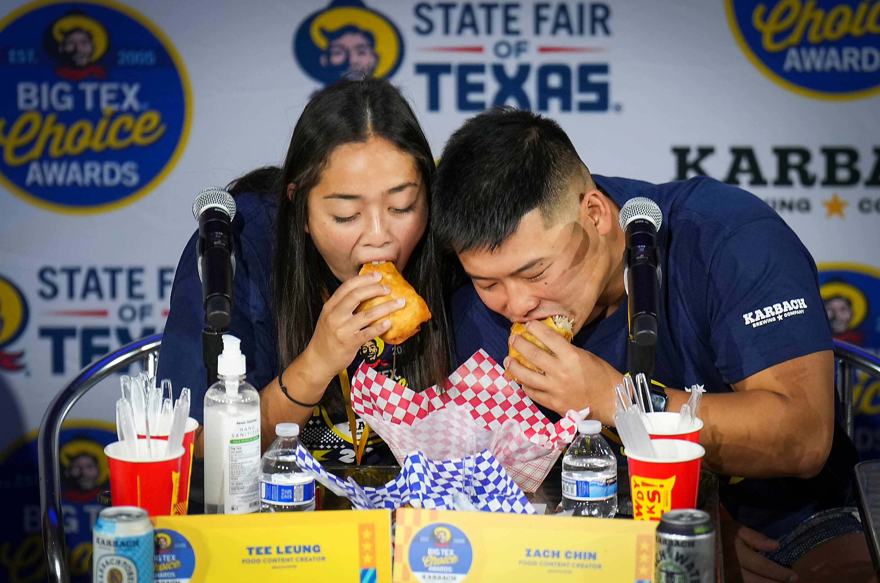 Judges Tee Leung and Zach Chin sample Deep Fried Pho by Michelle Le Michelle, the winner of...