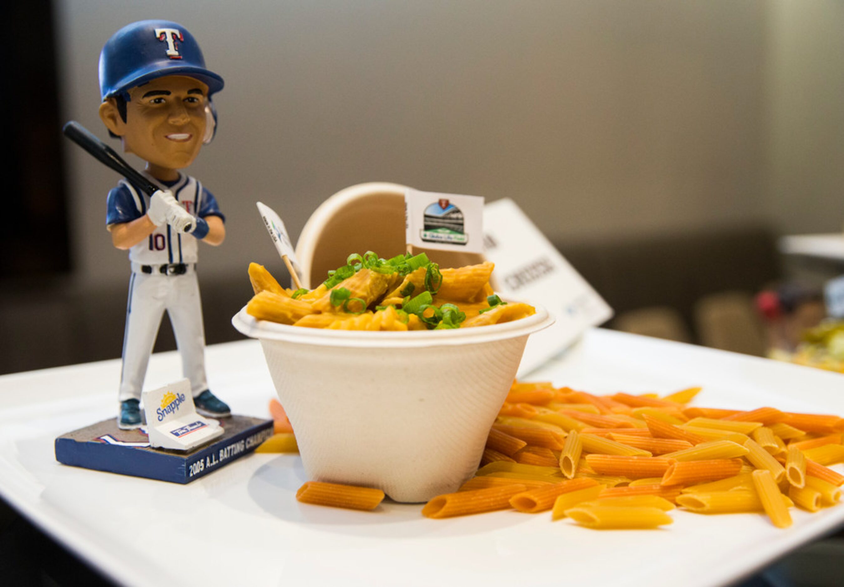 Vegan Mac & Cheese, a new concession item at Globe Life Field, was unveiled on Wednesday,...