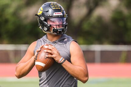 Cergio Perez during Garland High School football team practice in Garland on Wednesday,...