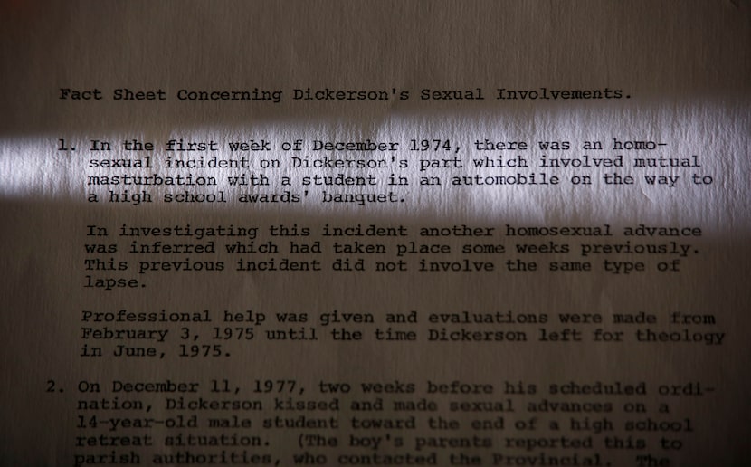 The Rev. Don Dickerson was allowed to advance within the Society of Jesuits order even as...