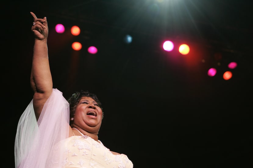 Aretha Franklin performs at Nokia Theatre in Grand Prairie, Texas, on April 16, 2008.