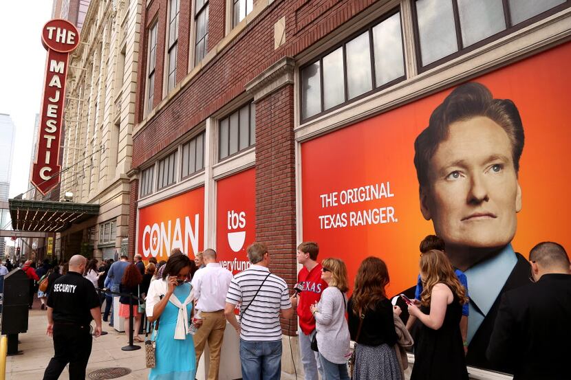 Posters of Conan O'Brien adorned the Majestic Theater on Monday, the first day of a week of...