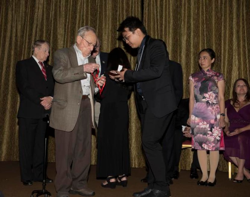 
Frank Losonsky, 94, of Columbus, Ga., one of three living American Flying Tigers, received...