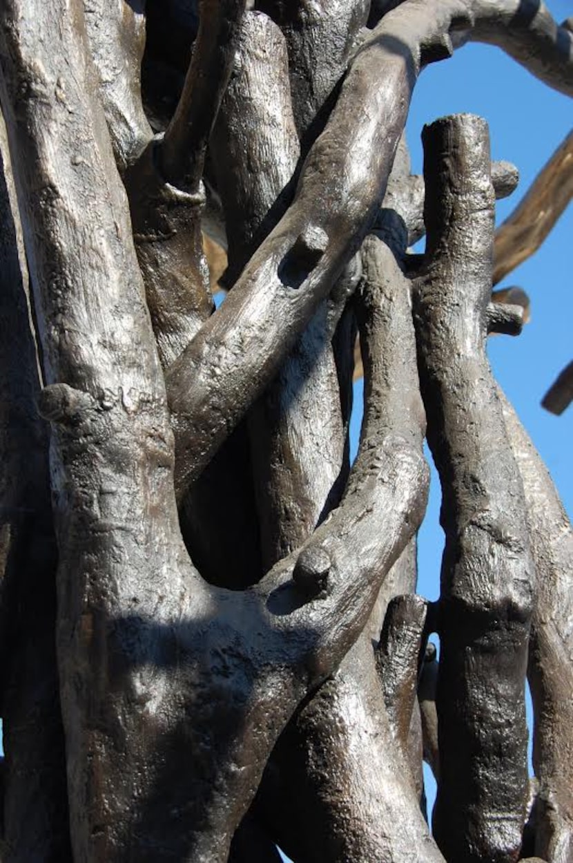 
A detail of the bronze sculpture "Back in a Moment" by Dallas artist Sherry Owens. The...