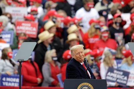 President Donald Trump rallies supporters at Lancaster Airport on Oct. 26, 2020 in Lititz, Pa.