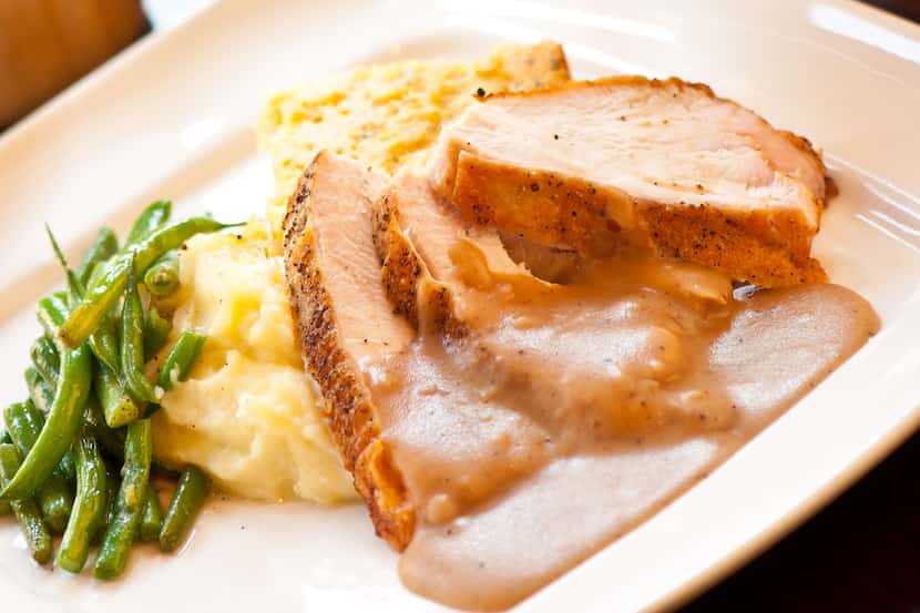 Cru Food and Wine Bar's Thanksgiving dinner menu will include spice-rubbed roasted turkey...