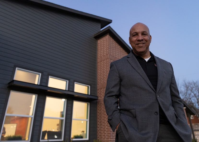 Randy Bowman outside the At Last building, across the street from South Oak Cliff High...