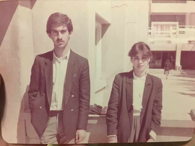 Faris Saleh and Zahraa Yahya Issa al Salihi pose as engineering students at an Iraqi...