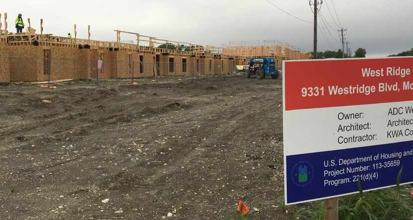 Construction continues on the Westridge Villas apartment complex along Westridge Boulevard...