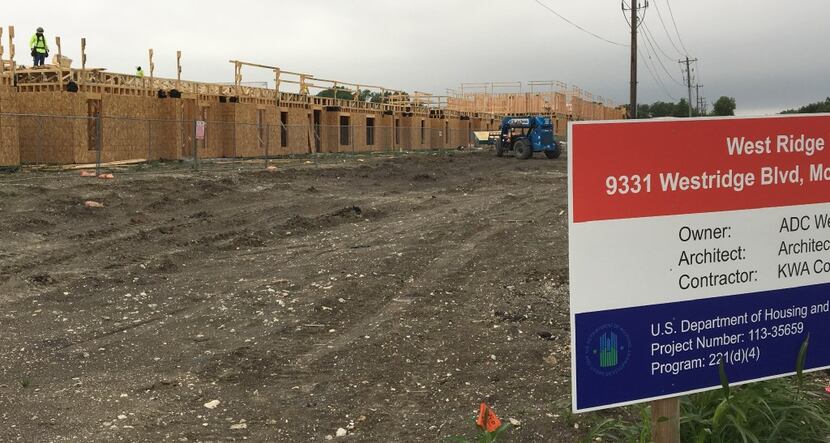 Construction continues on the Westridge Villas apartment complex along Westridge Boulevard...