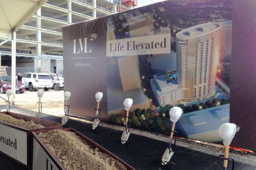 The LVL29 apartment tower in Legacy West will take about two years to finish.