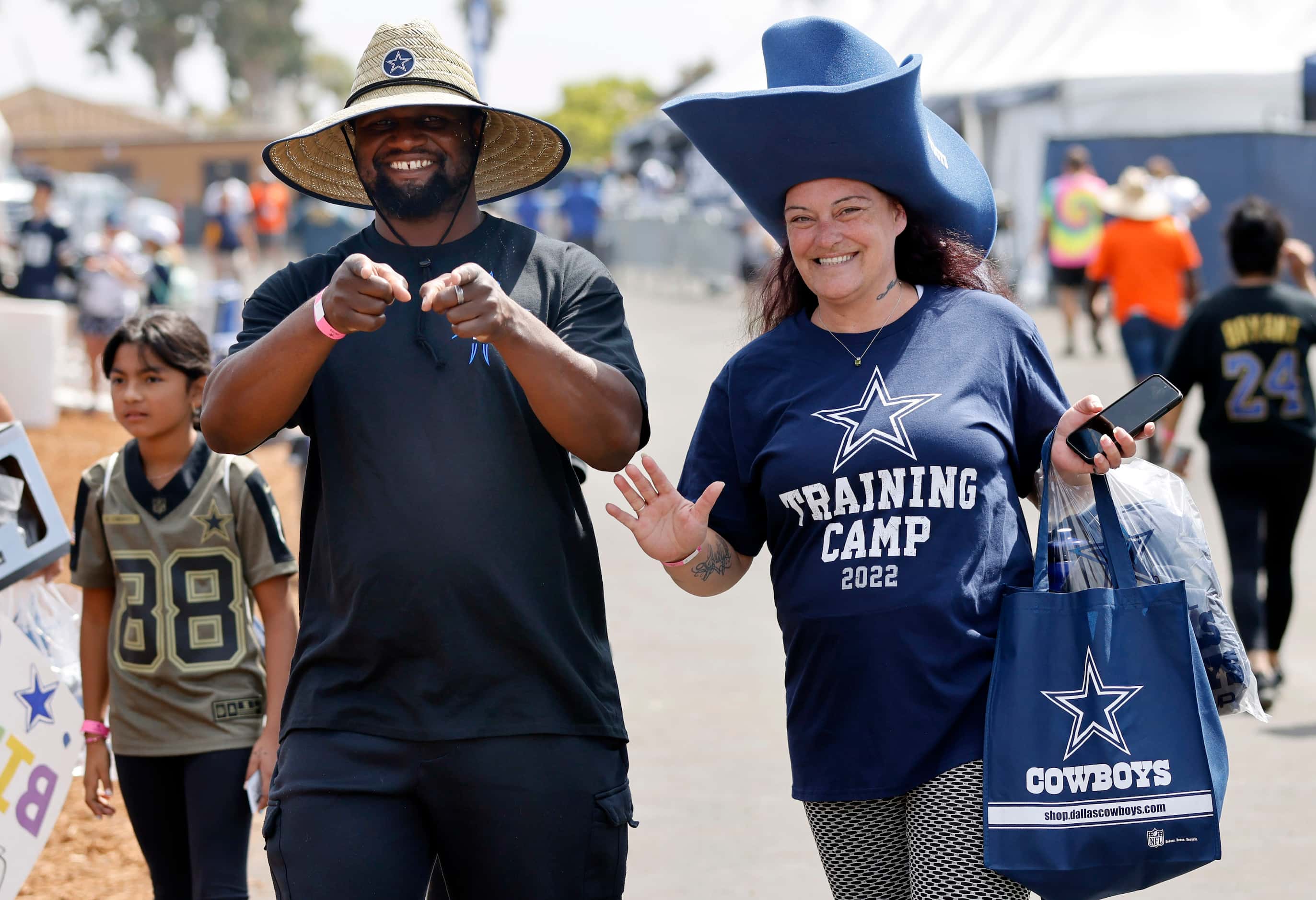 Dallas Cowboys fans Tyshawn Hester of Seaside Heights, New Jersey and his fiancé Bobbie...
