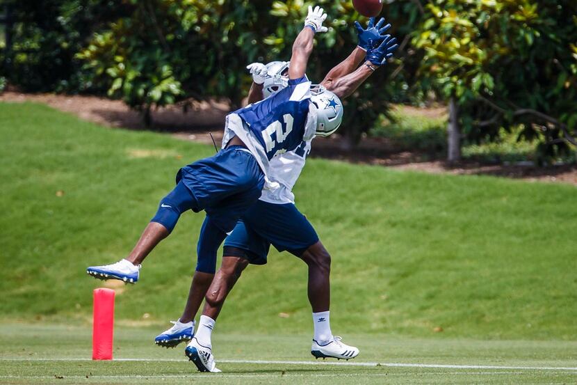 Dallas Cowboys cornerback Chidobe Awuzie (24) breaks up a pass intended for wide receiver...