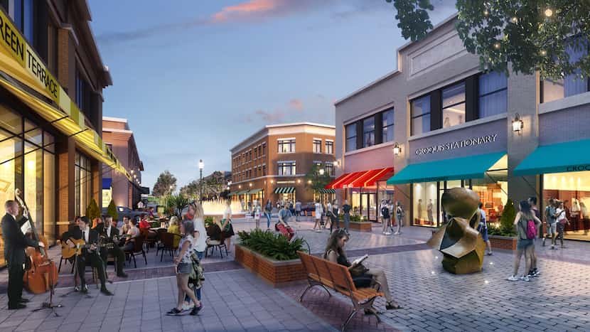 One of the retail streets planned in the Fields community.