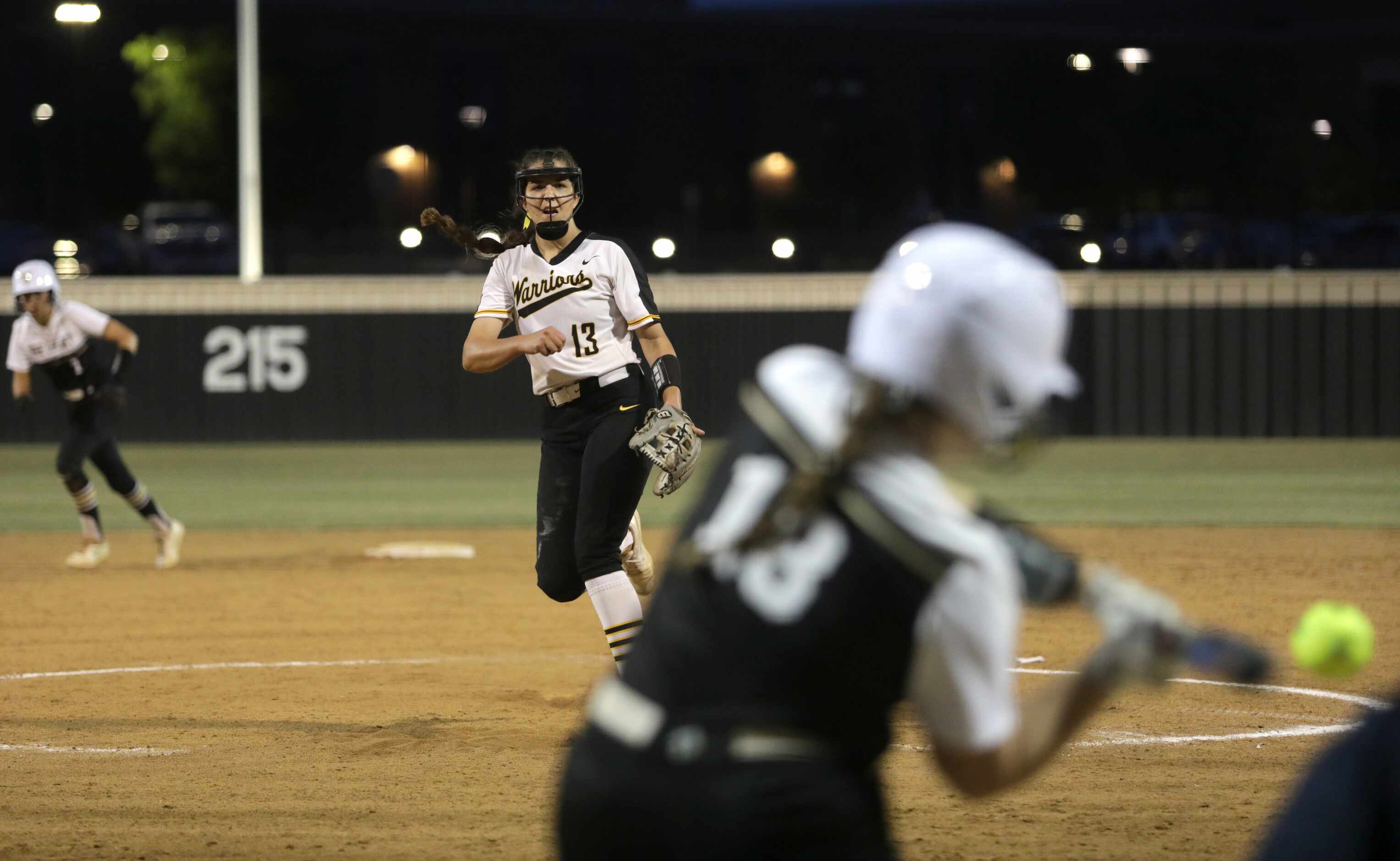 Frisco Memorial High School #13, Madelyn Muller, pitches to The Colony High School #18,...