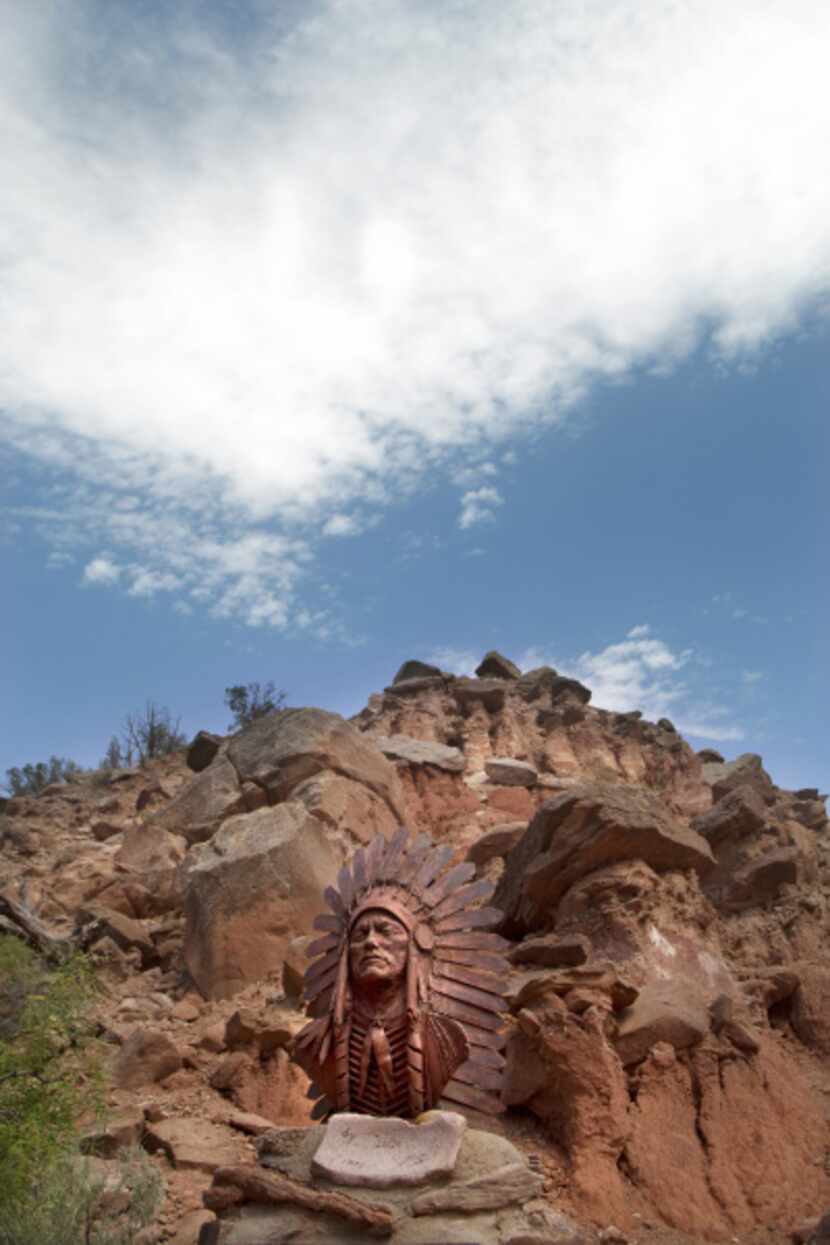 A bronze bust of Comanche Chief Quanah Parker by Jack King Hill in Palo Duro Canyon, the...