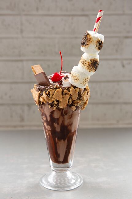 The s’mores shake at Dougherty's is a chocolate-based shake lined in a graham cracker crust.