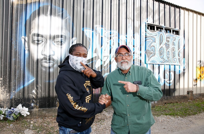 Theo Ponchaveli (left) and Auto Exports Owner Massoud Nasseri stand in front of Ponchaveli's...