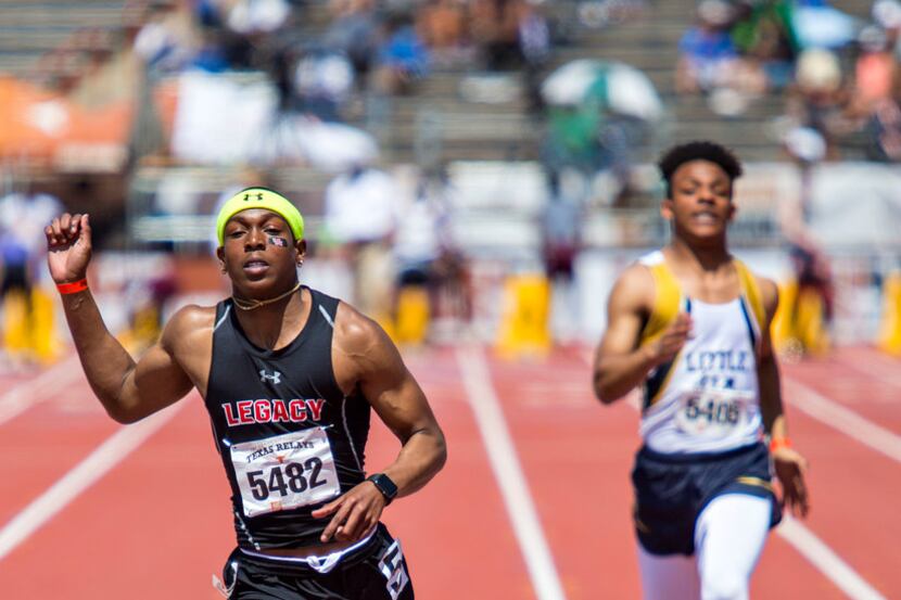 Mansfield Legacy's Jais Smith (5482), pictured at the Texas Relays in March, helped the...