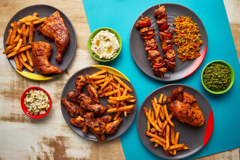 At Nando's Peri-Peri, you can order chicken platters, skewers and more.