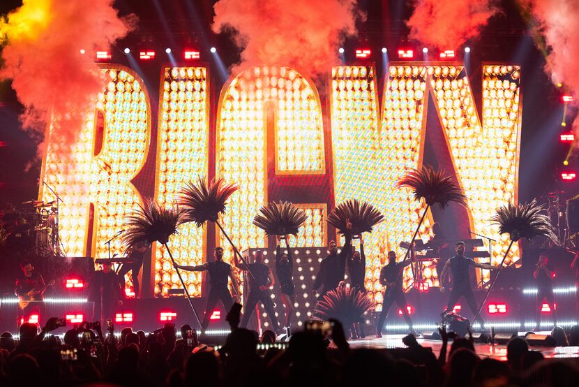 An entrance for Puerto Rican singer Ricky Martin as he performs in concert at the American...