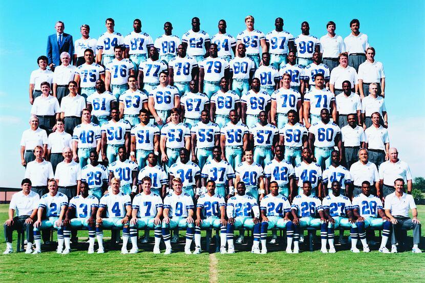 1992 Dallas Cowboys team photo, taken before the season at Valley Ranch. The team went on to...