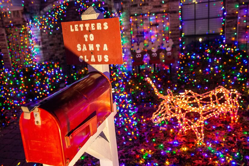 Jim and Linda Shultz's “Letters to Santa” mailbox sits near their University of Texas...