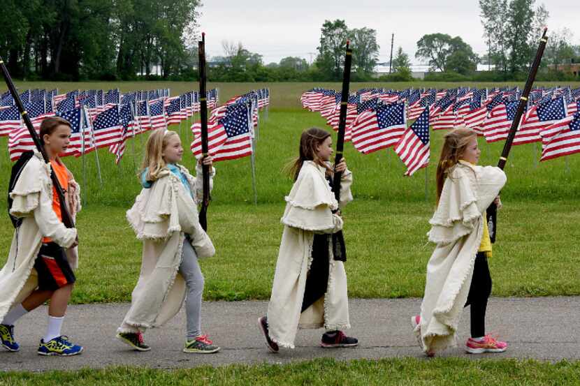 In this Wednesday, May 24, 2017, fourth graders from Douglas Rd. Elementary in Lambertville...