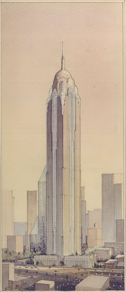 A 100-story tower proposed for Dallas in the 1980s