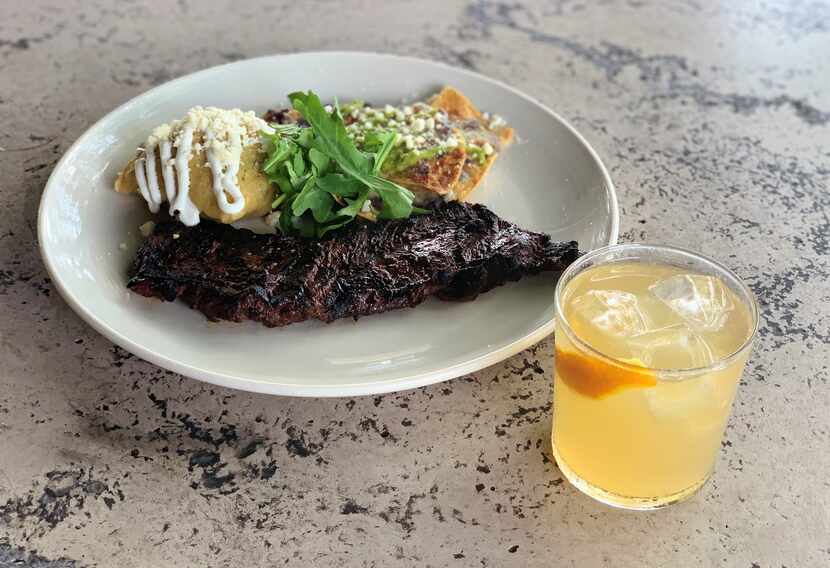 Meso Maya offers a carne asada dish and its bourbon margarita for brunch this Father's Day,...