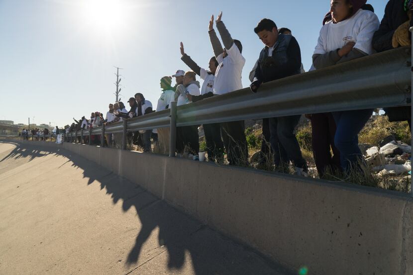 Mexican residents wait to meet relatives residing in the United States during a "Hugs Not...