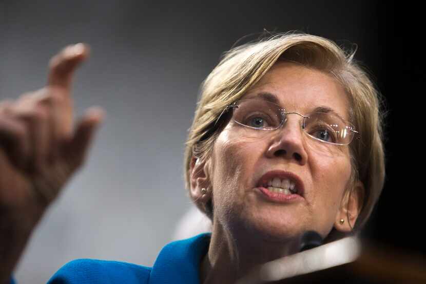 FILE -- Sen. Elizabeth Warren (D-Mass.) on Capitol Hill in Washington, Sept. 13, 2017. ...